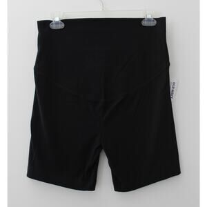 Old Navy Women Maternity Full Panel Biker Shorts Black Size M NWT